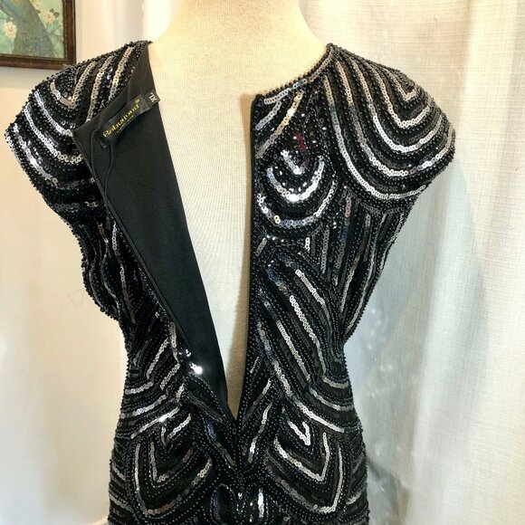 Babeyond Beaded and Fringed Black Dress Flapper Style - Picture 9 of 12